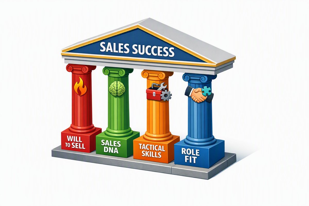 Four Pillars Sales Hiring Success diagram